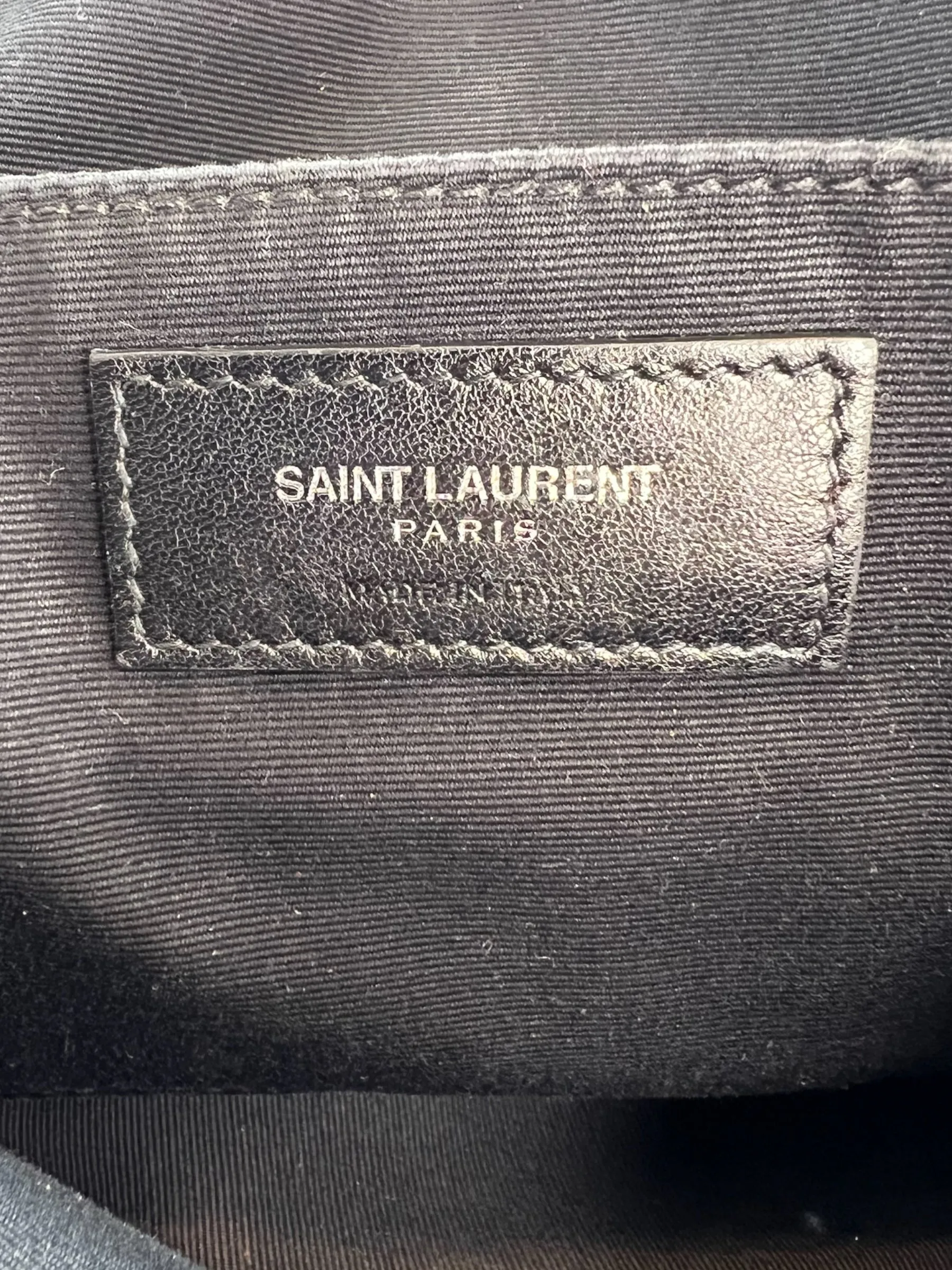 Saint Laurent Black Leather "Lou" Crossbody