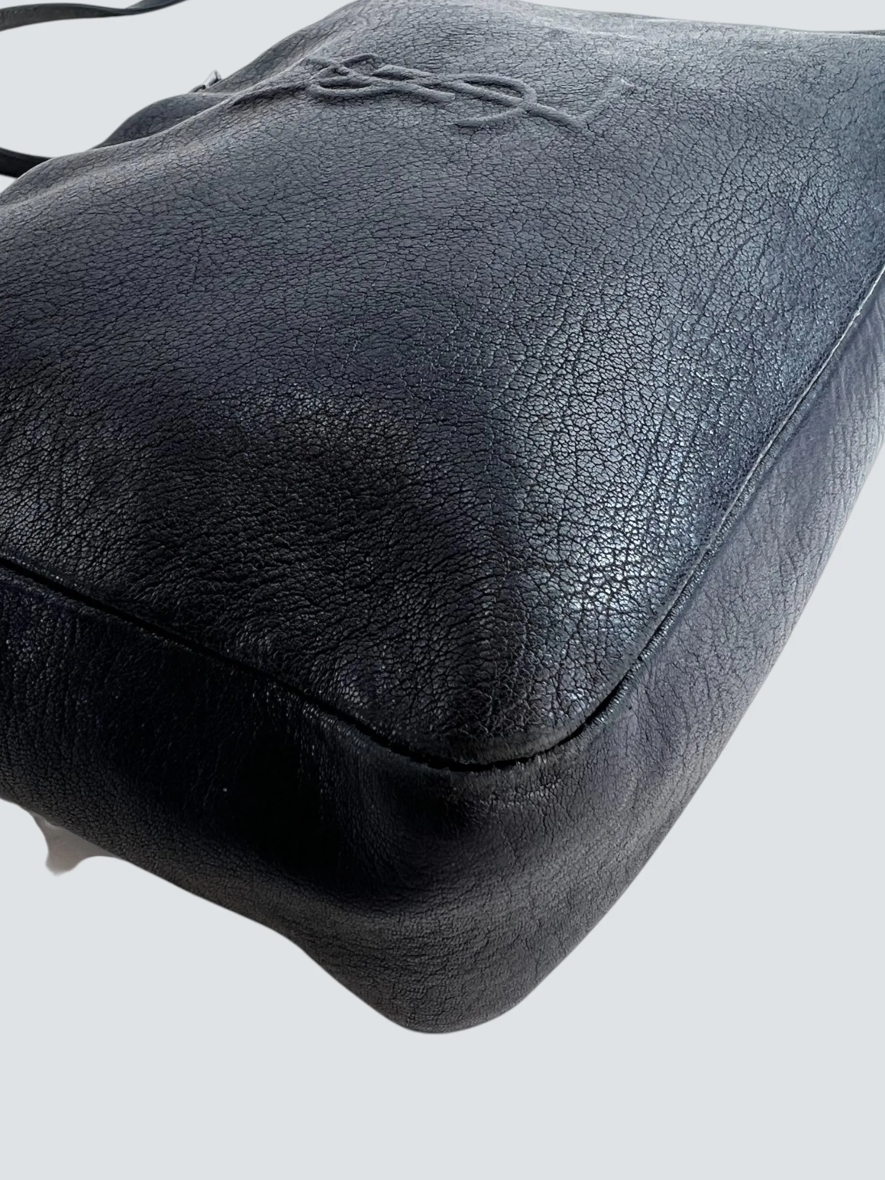 Saint Laurent Black Leather "Lou" Crossbody