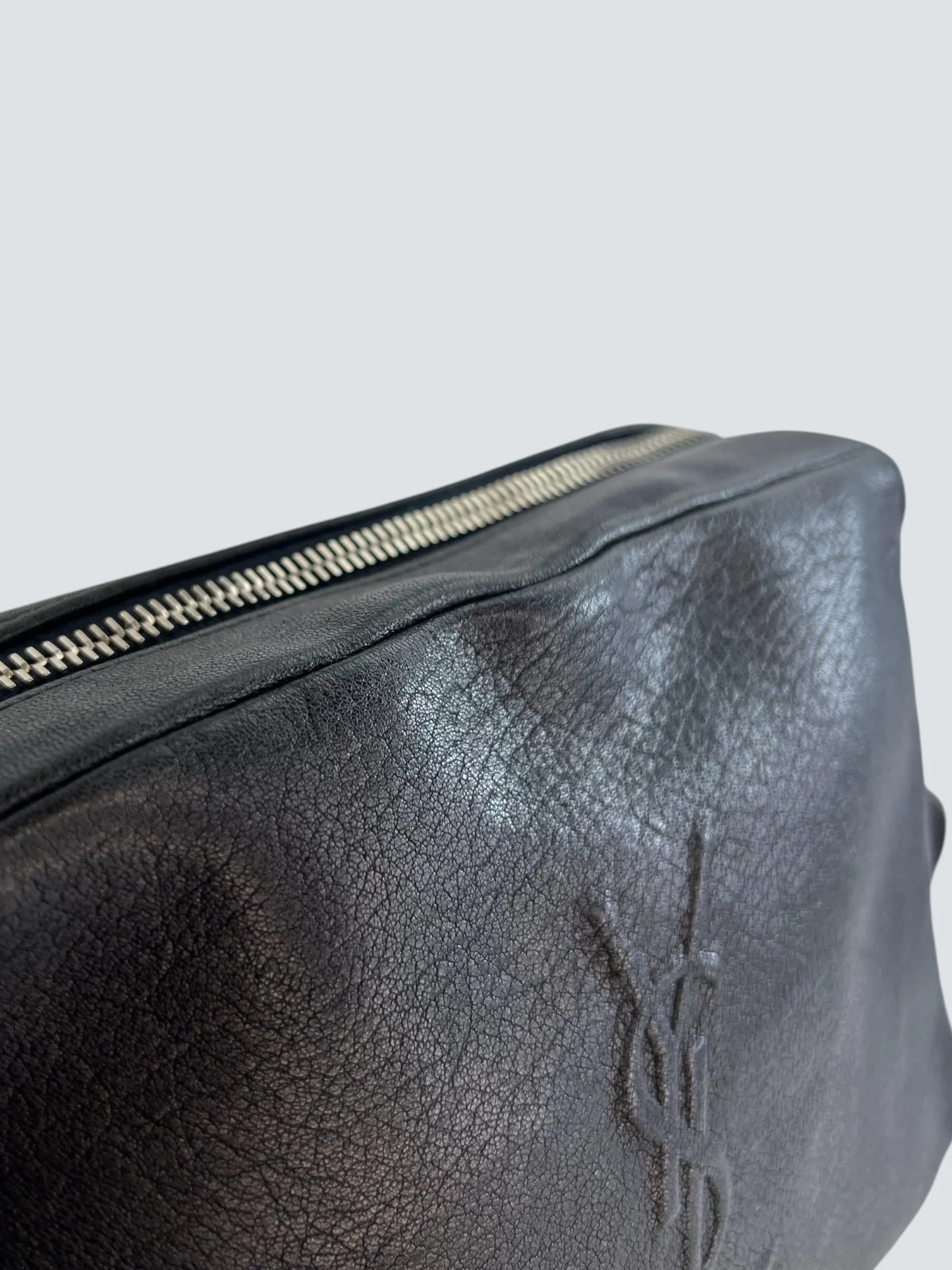 Saint Laurent Black Leather "Lou" Crossbody
