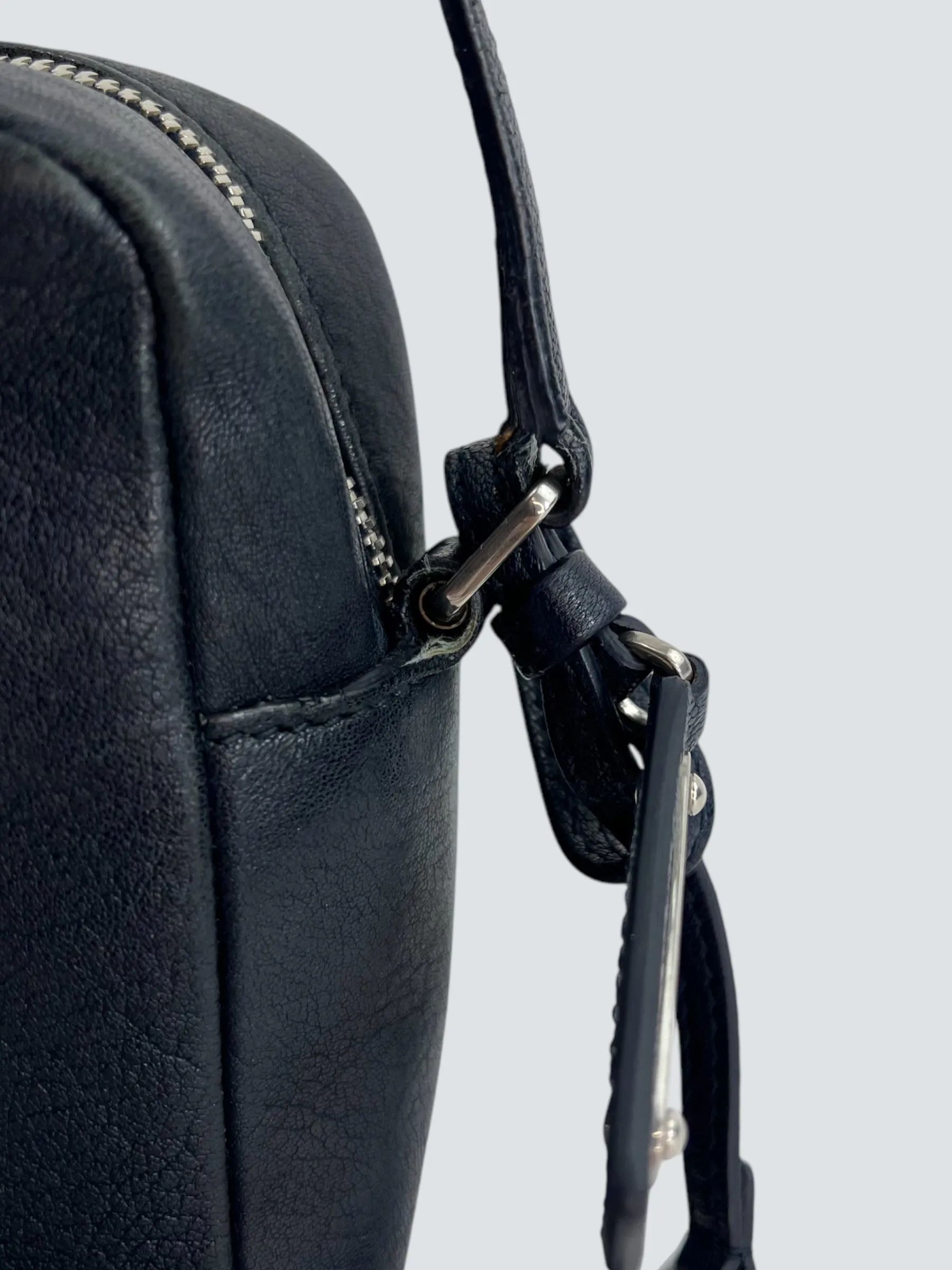 Saint Laurent Black Leather "Lou" Crossbody