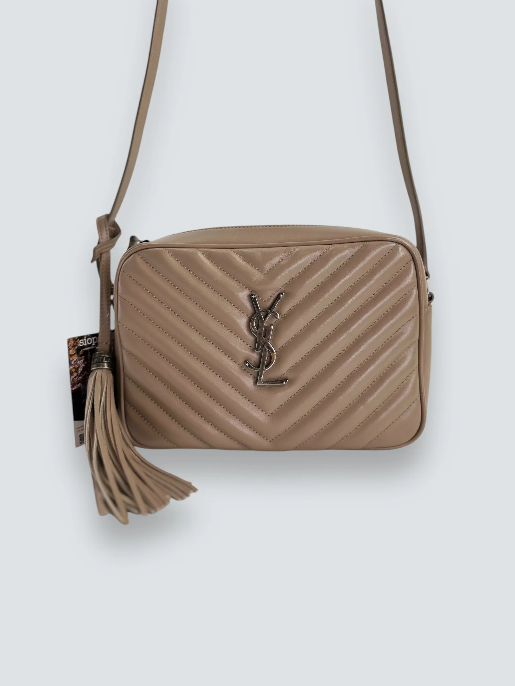 Saint Laurent Cream Leather Medium Lou Camera Bag
