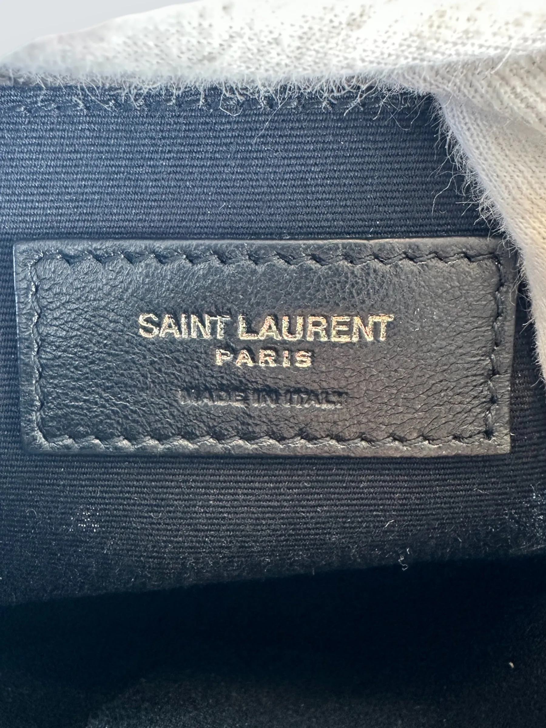 Saint Laurent Cream Leather Medium Lou Camera Bag