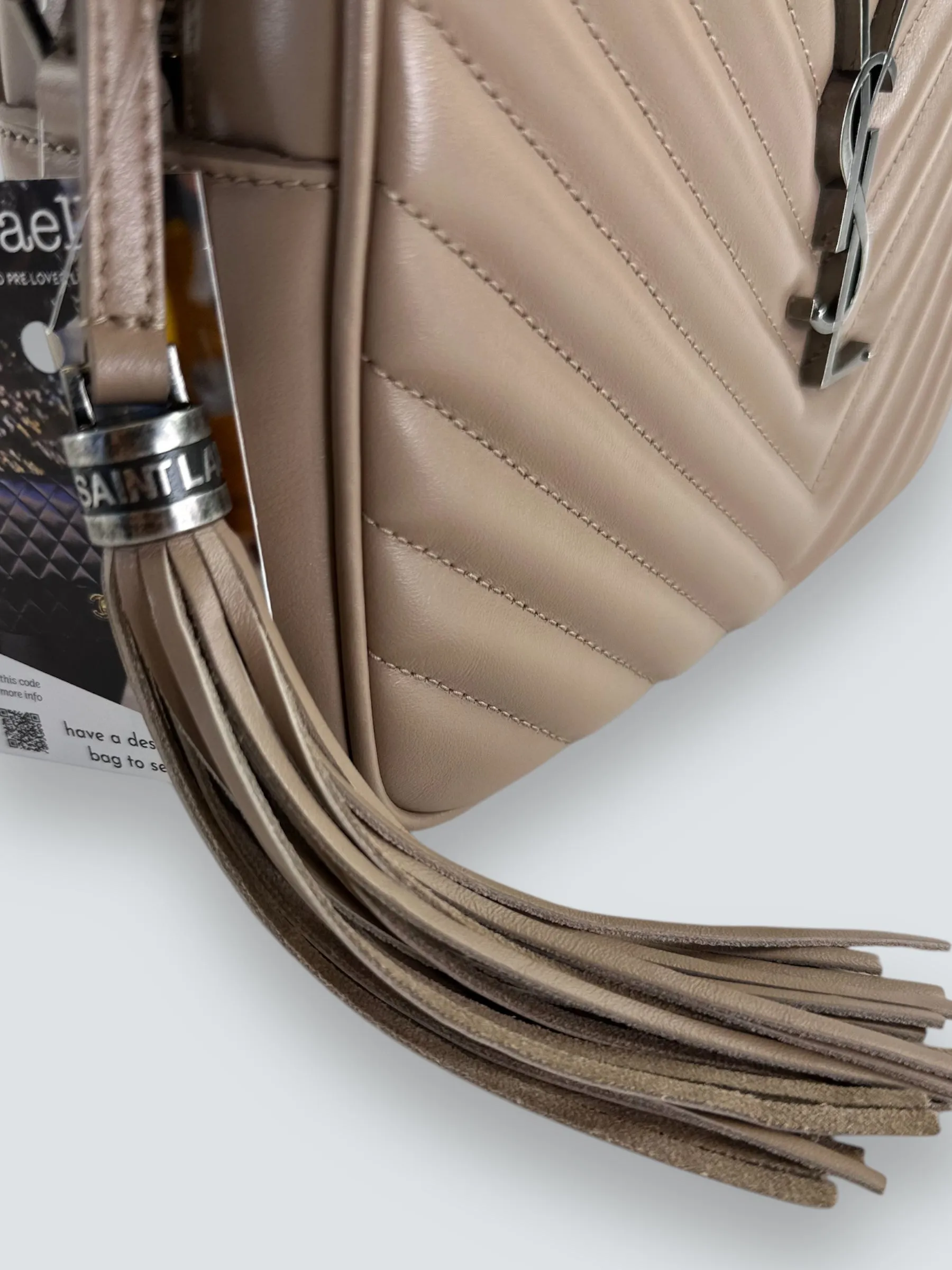 Saint Laurent Cream Leather Medium Lou Camera Bag