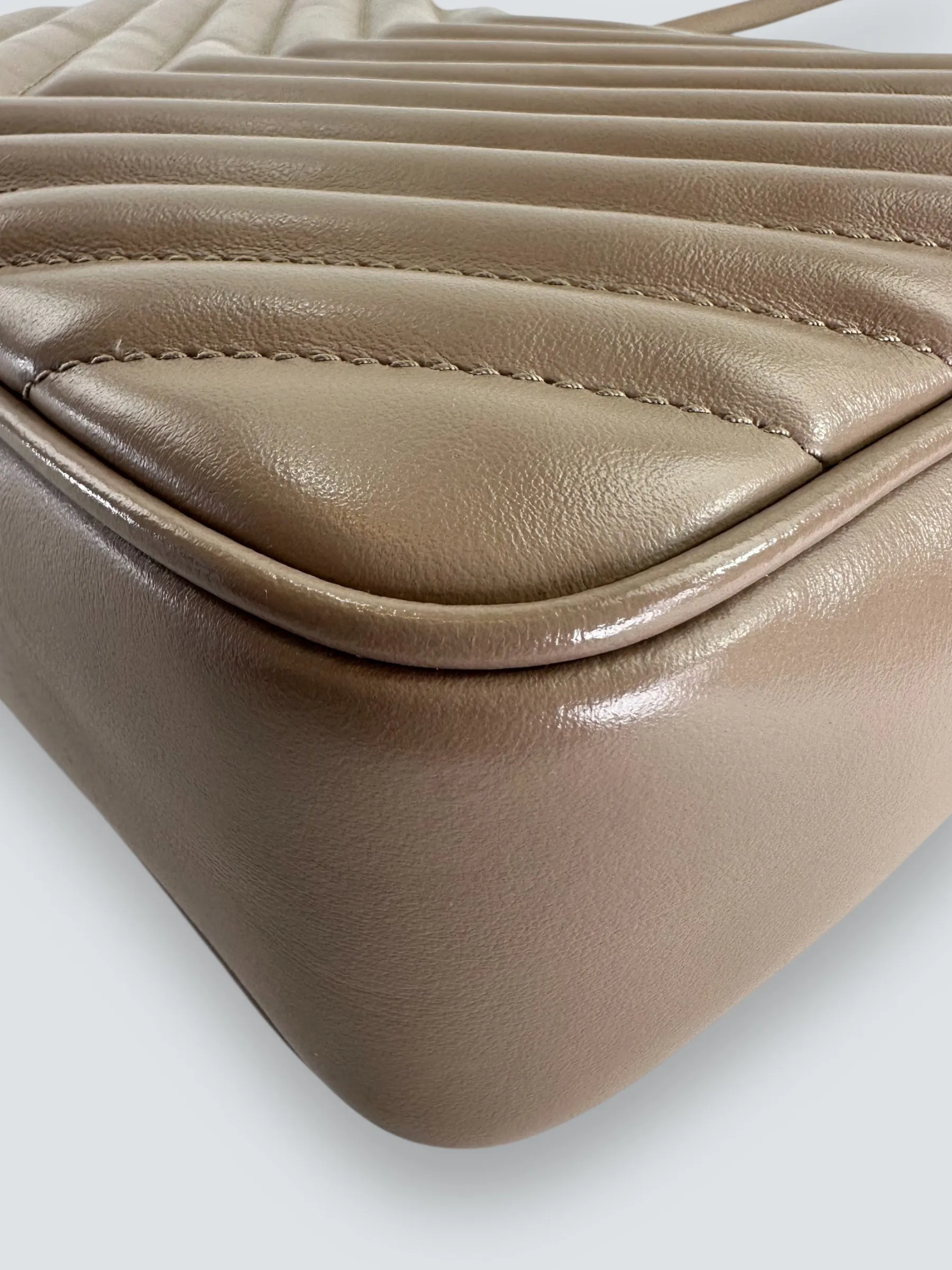 Saint Laurent Cream Leather Medium Lou Camera Bag