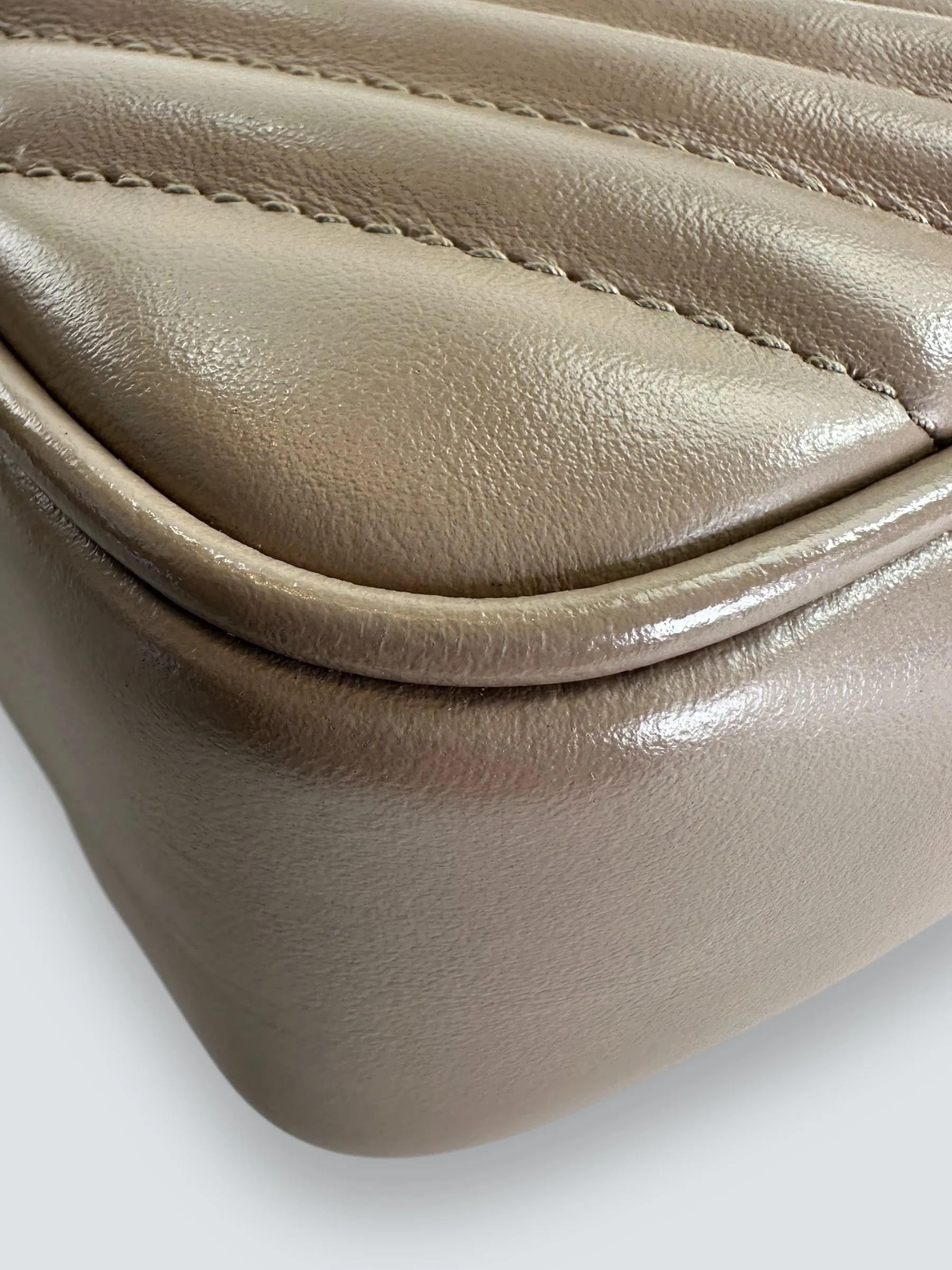 Saint Laurent Cream Leather Medium Lou Camera Bag