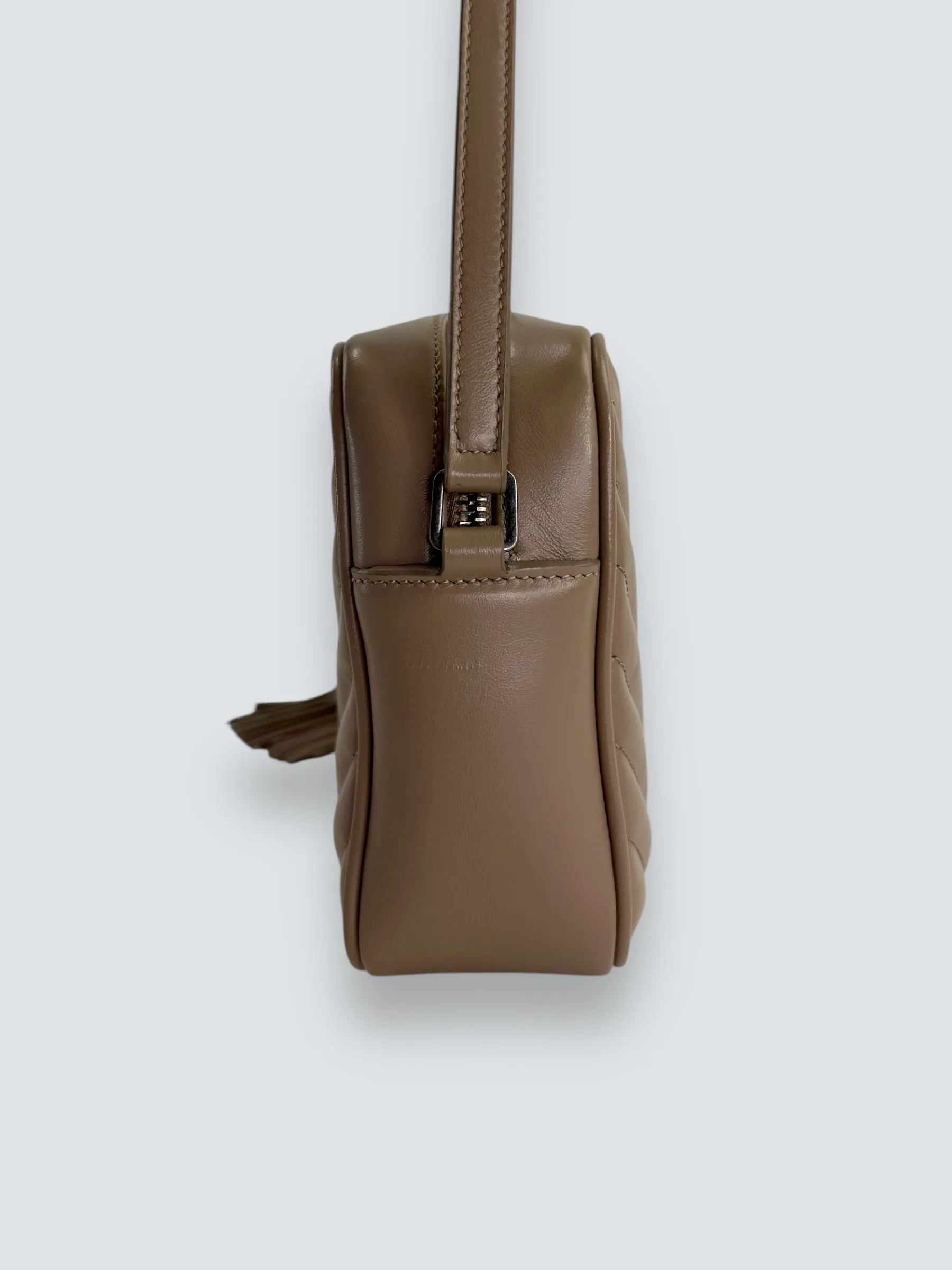 Saint Laurent Cream Leather Medium Lou Camera Bag