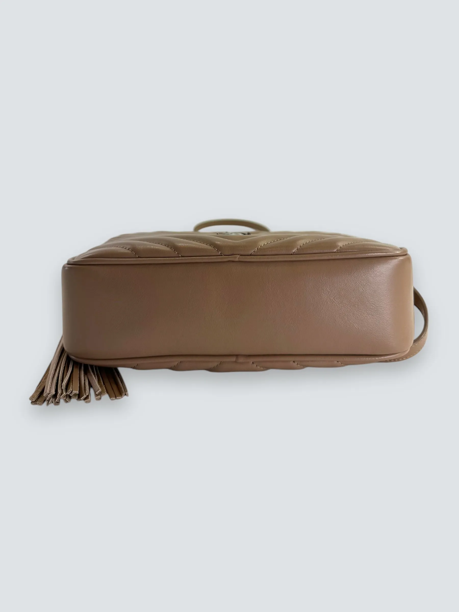 Saint Laurent Cream Leather Medium Lou Camera Bag