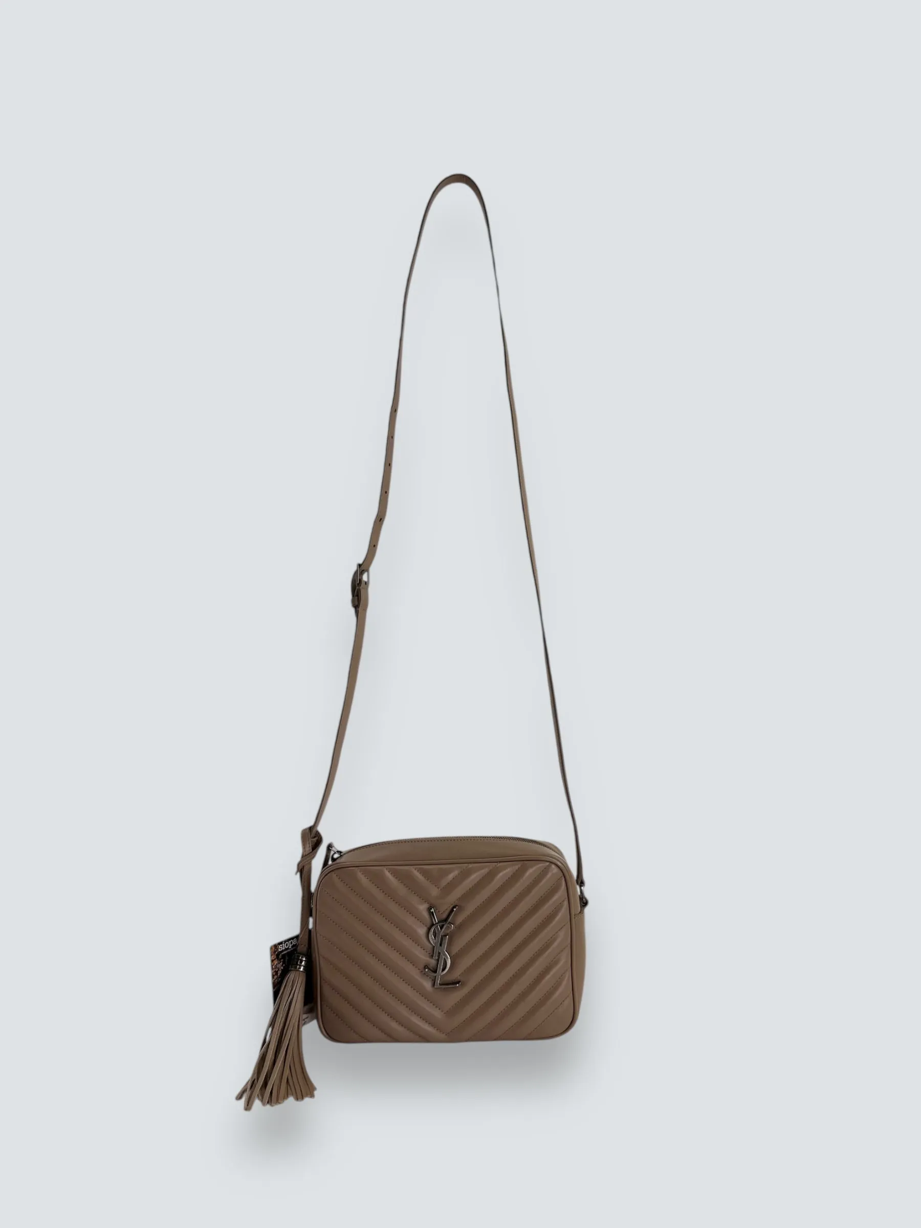 Saint Laurent Cream Leather Medium Lou Camera Bag