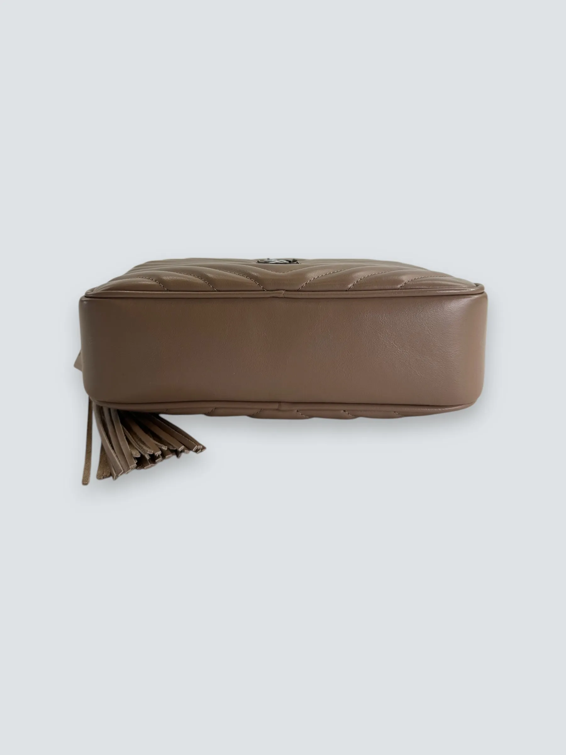 Saint Laurent Cream Leather Medium Lou Camera Bag