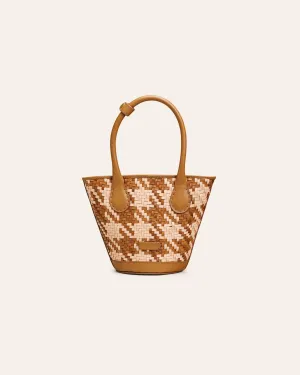 SANDHI Mini Hound Tooth Camel Twill Shoulder bag