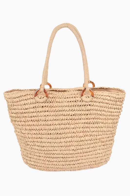 Sandy Shores Straw Summer Tote Bag