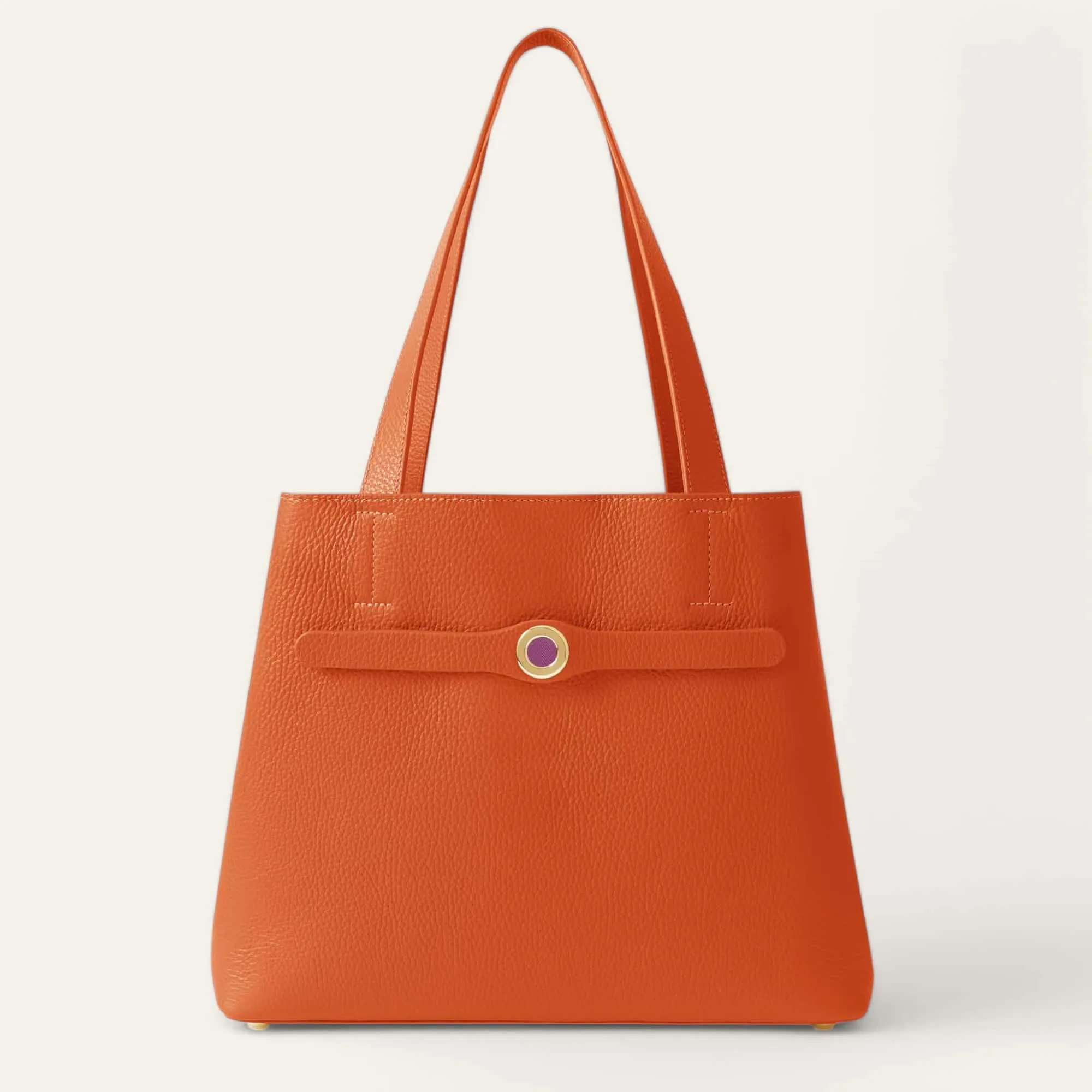 Sarah Tote | Tangerine with Gold hardware