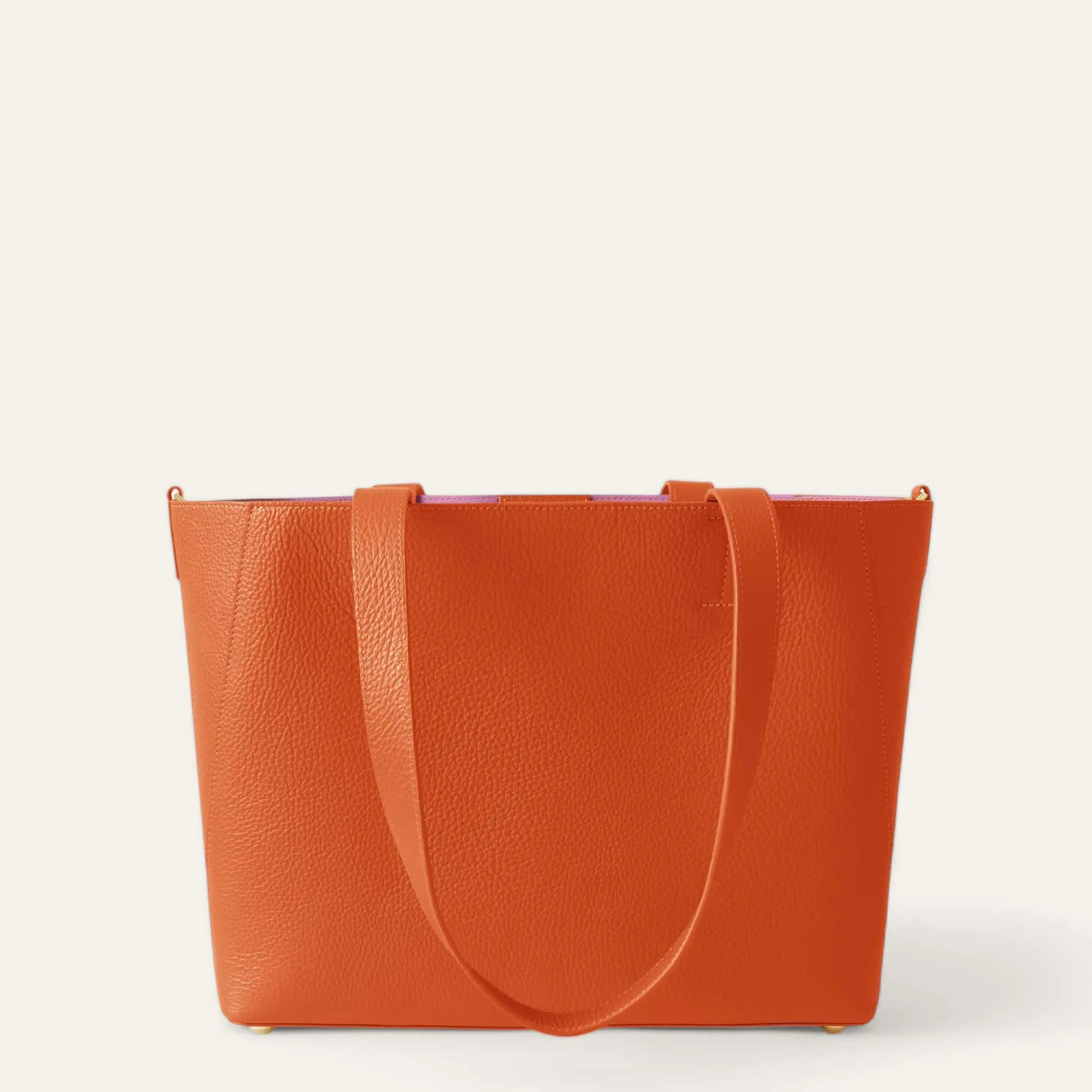 Sarah Tote | Tangerine with Gold hardware