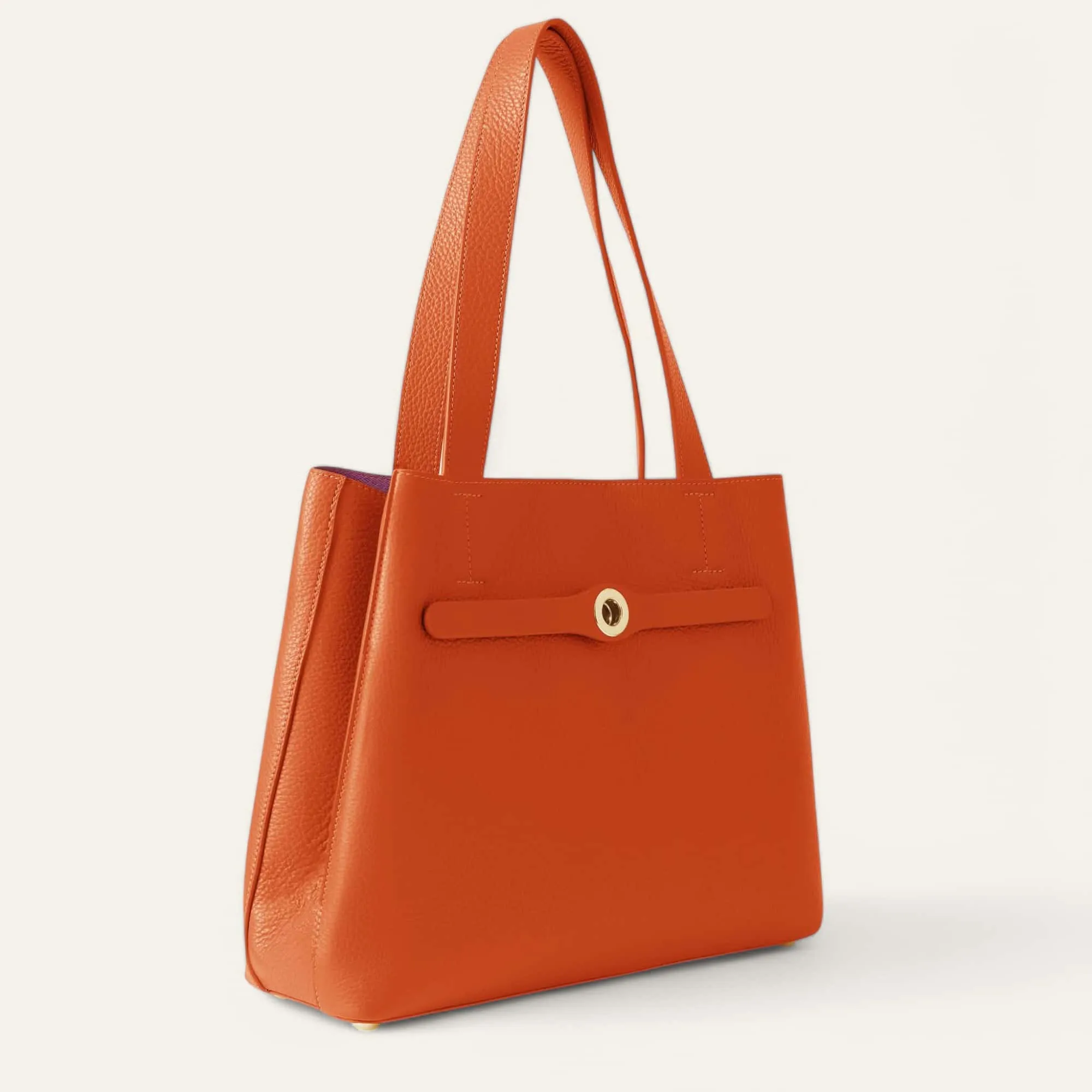Sarah Tote | Tangerine with Gold hardware