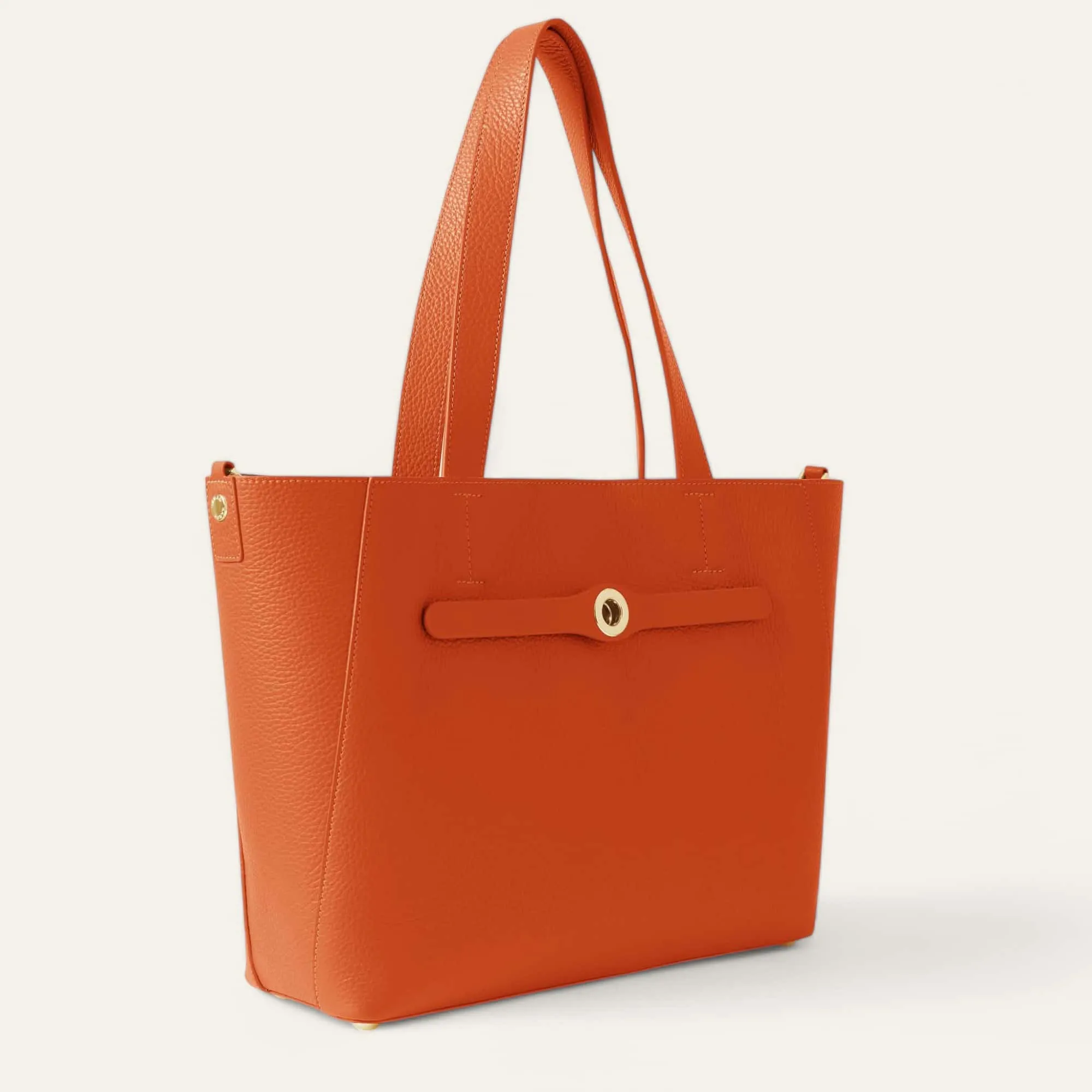 Sarah Tote | Tangerine with Gold hardware