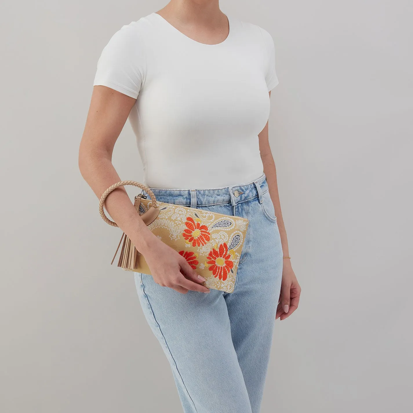 Sheila Clutch In Canvas - Sunset Bandana