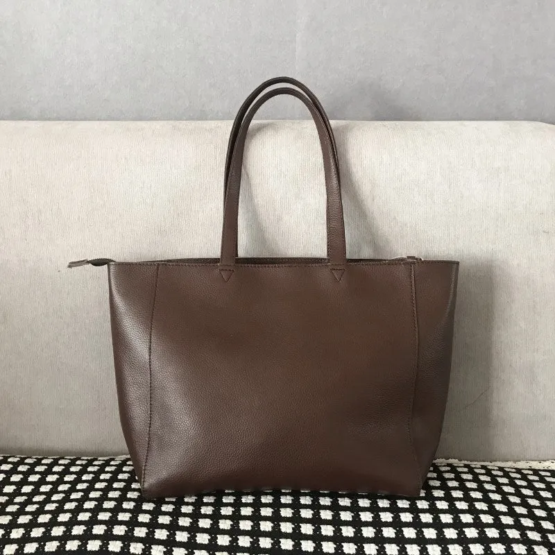 Stylish Womens Black Leather Tote Bag Shoulder Tote Bag Black Tote Purse For Women