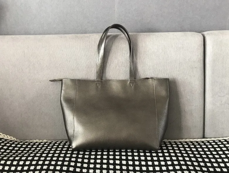 Stylish Womens Black Leather Tote Bag Shoulder Tote Bag Black Tote Purse For Women