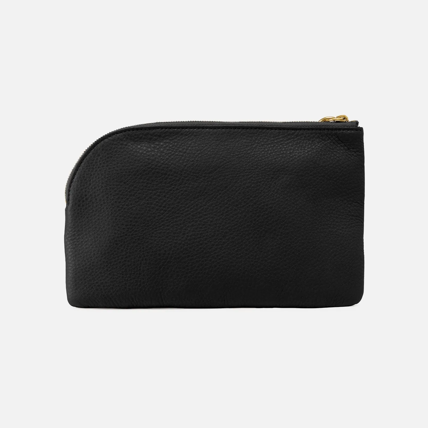 Tabby Wristlet In Pebbled Leather - Black