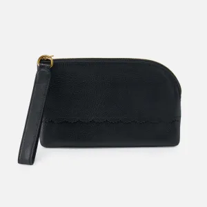 Tabby Wristlet In Pebbled Leather - Black