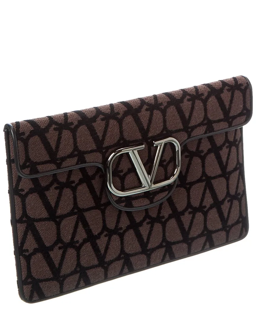 Valentino VLogo Toile Iconographe Canvas & Leather Pouch