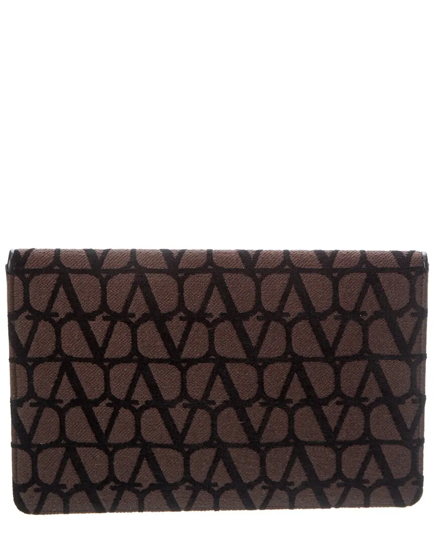 Valentino VLogo Toile Iconographe Canvas & Leather Pouch