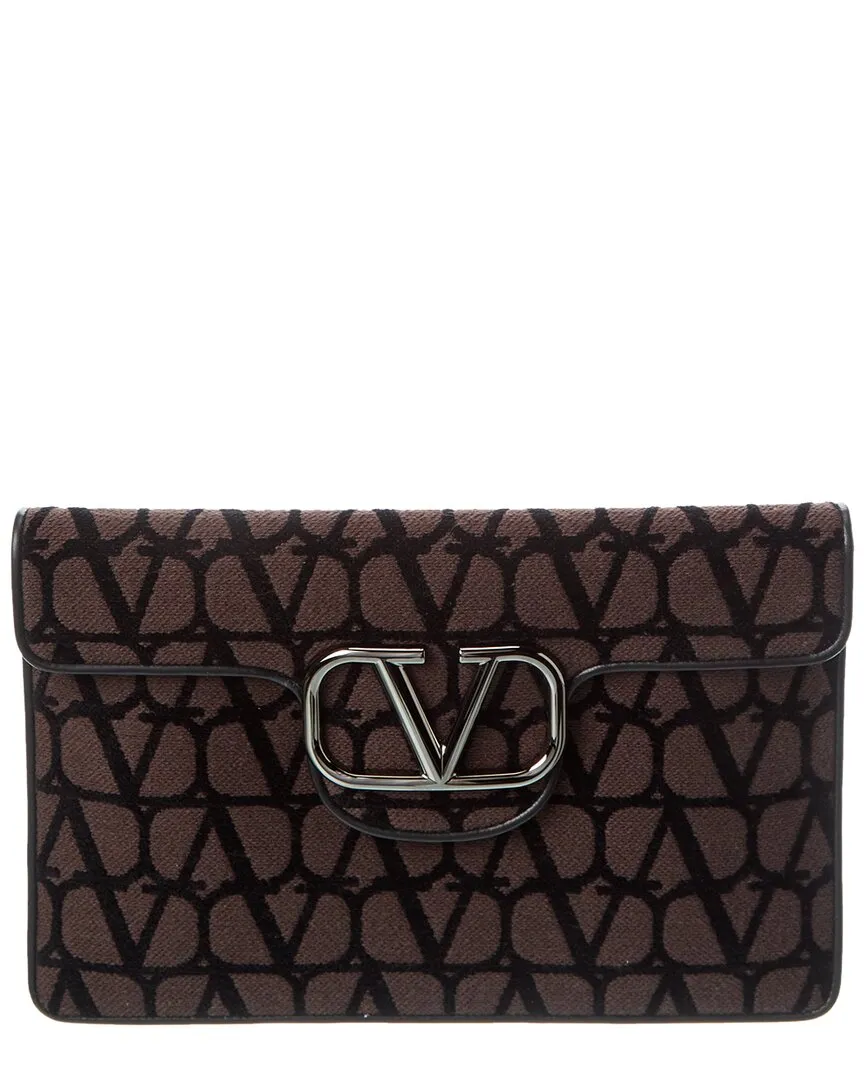 Valentino VLogo Toile Iconographe Canvas & Leather Pouch
