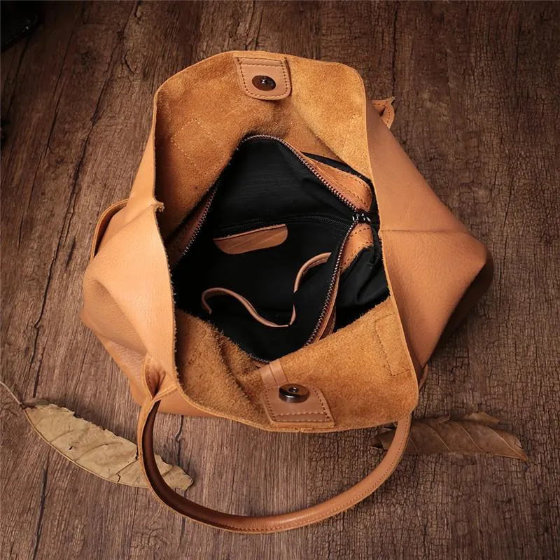 Vertical Black Leather Tote Bag Womens Brown Shopper Tote Handbag Purse