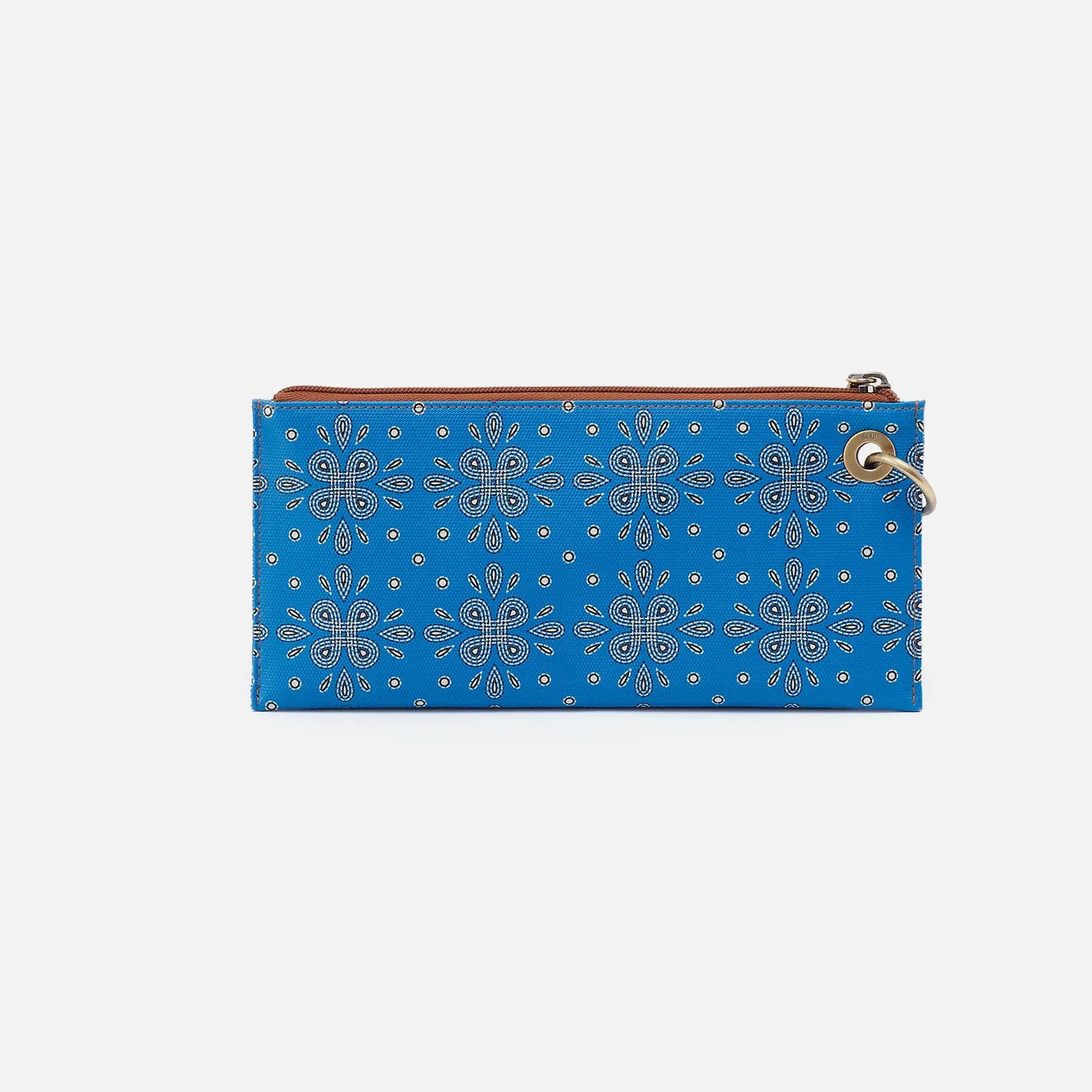 Vida Wristlet In Coated Canvas - Blue Journey Bandana