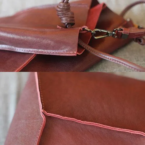 VIntage Womens Leather Burgundy Tote Purse Bucket Tote Small Black Shoulder Bucket Work Bag for Ladies