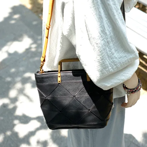Vintage Womens Tan Leather Handbag Small Brown Shopper Handbag Unusual Black Tote Handbags Purses