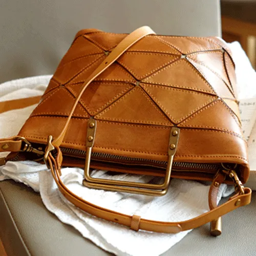 Vintage Womens Tan Leather Handbag Small Brown Shopper Handbag Unusual Black Tote Handbags Purses