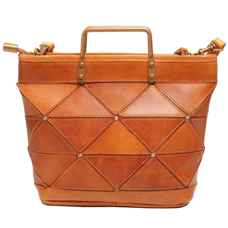 Vintage Womens Tan Leather Handbag Small Brown Shopper Handbag Unusual Black Tote Handbags Purses