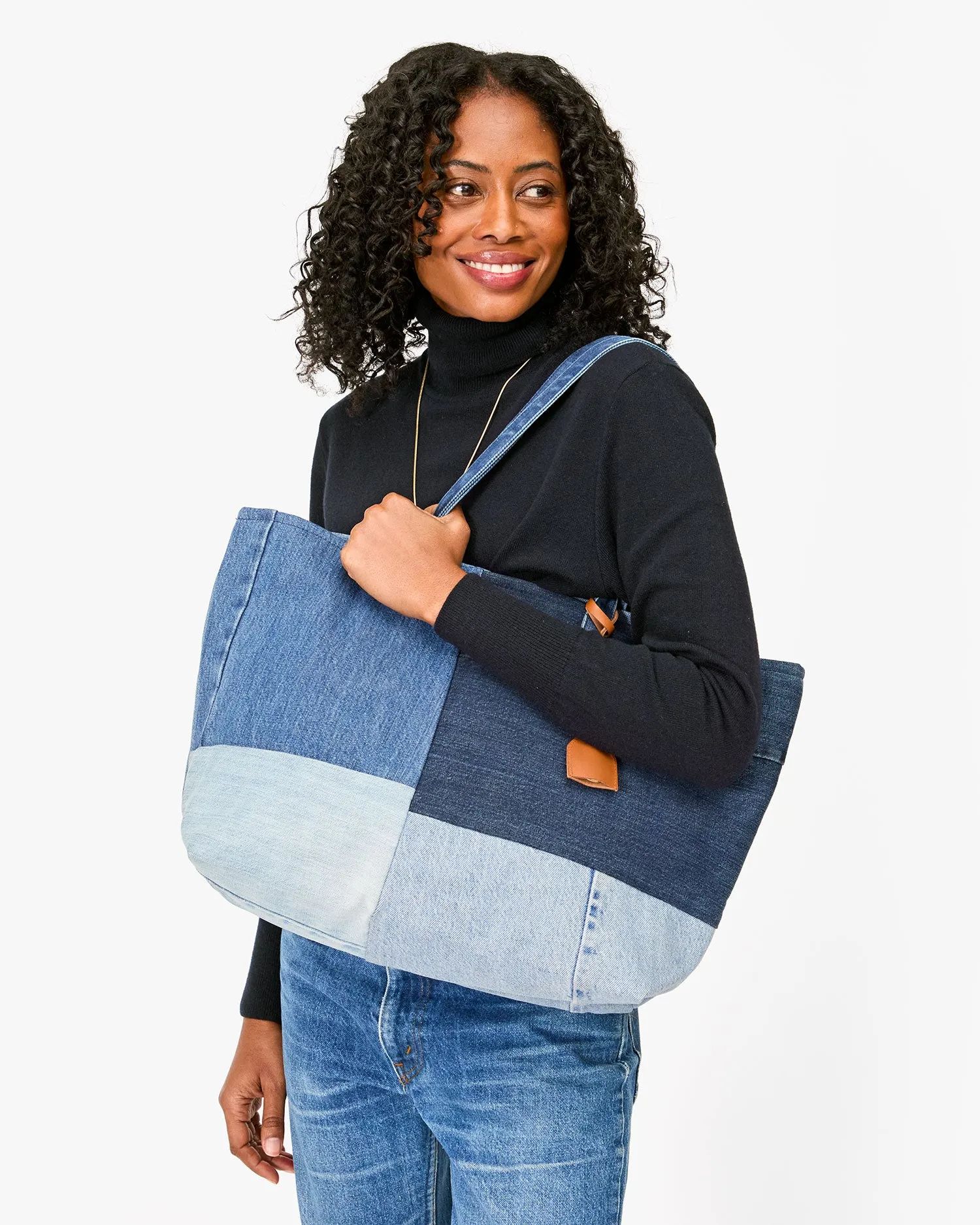 Volie Washed Denim Patchwork