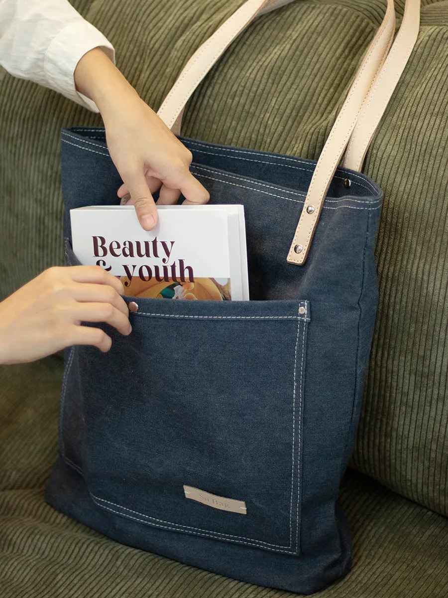 Womens Denim Tote Bag Vertical Tote Bag Denim Tote Handbags Blue Jean Tote Bag