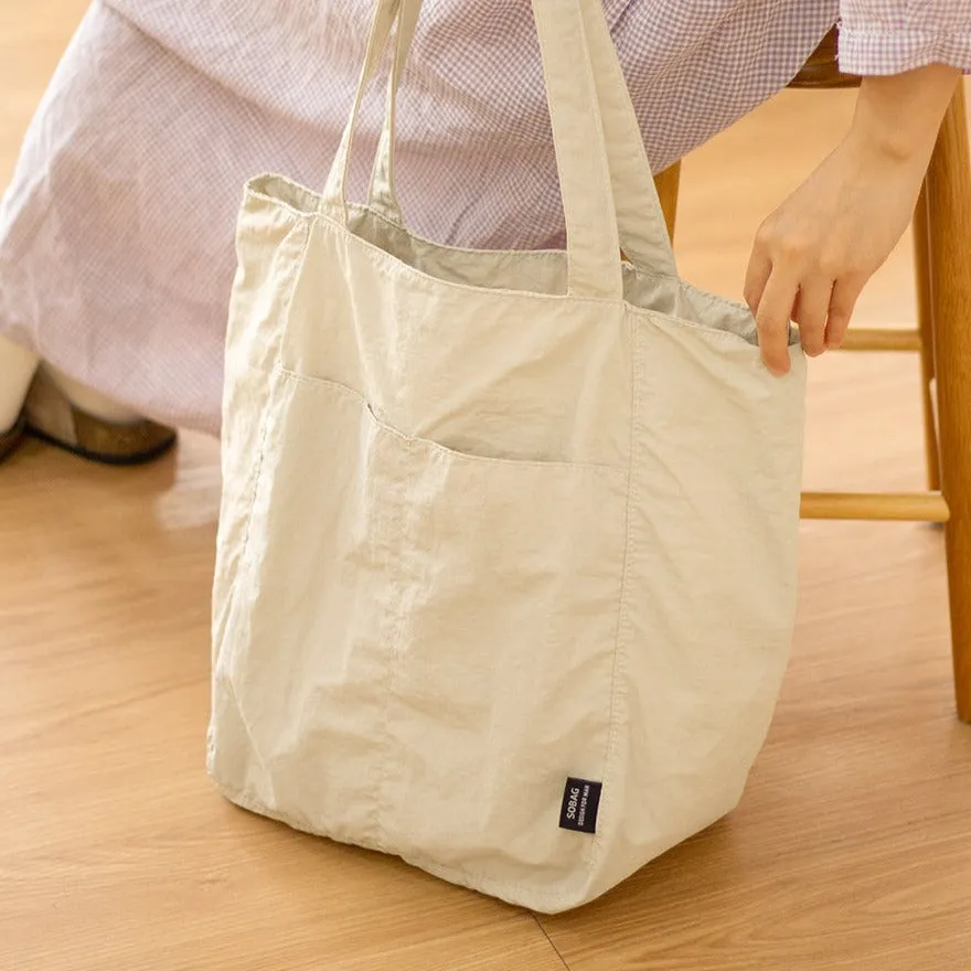 Womens Huge White Nylon Tote Bag Khaki Large Nylon Tote Bag with Zipper