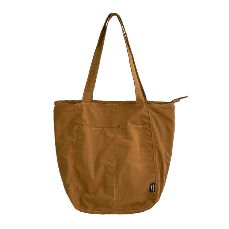 Womens Huge White Nylon Tote Bag Khaki Large Nylon Tote Bag with Zipper