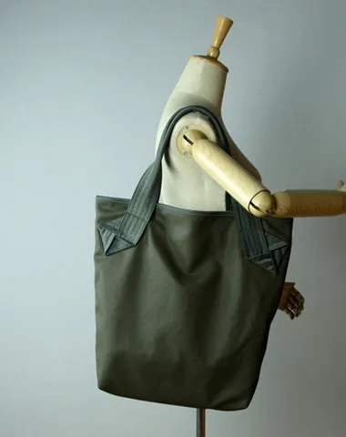 Womens Khaki Nylon Shoulder Tote Bags Best Khaki Nylon Tote Handbag Shopper Bags Purse for Ladies