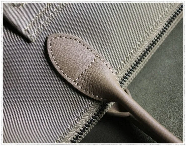 Womens Light Gray Nylon Shoulder Tote Small Light Gray Nylon Handbag Purse for Ladies