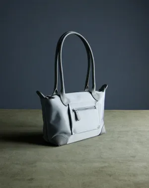 Womens Light Gray Nylon Shoulder Tote Small Light Gray Nylon Handbag Purse for Ladies
