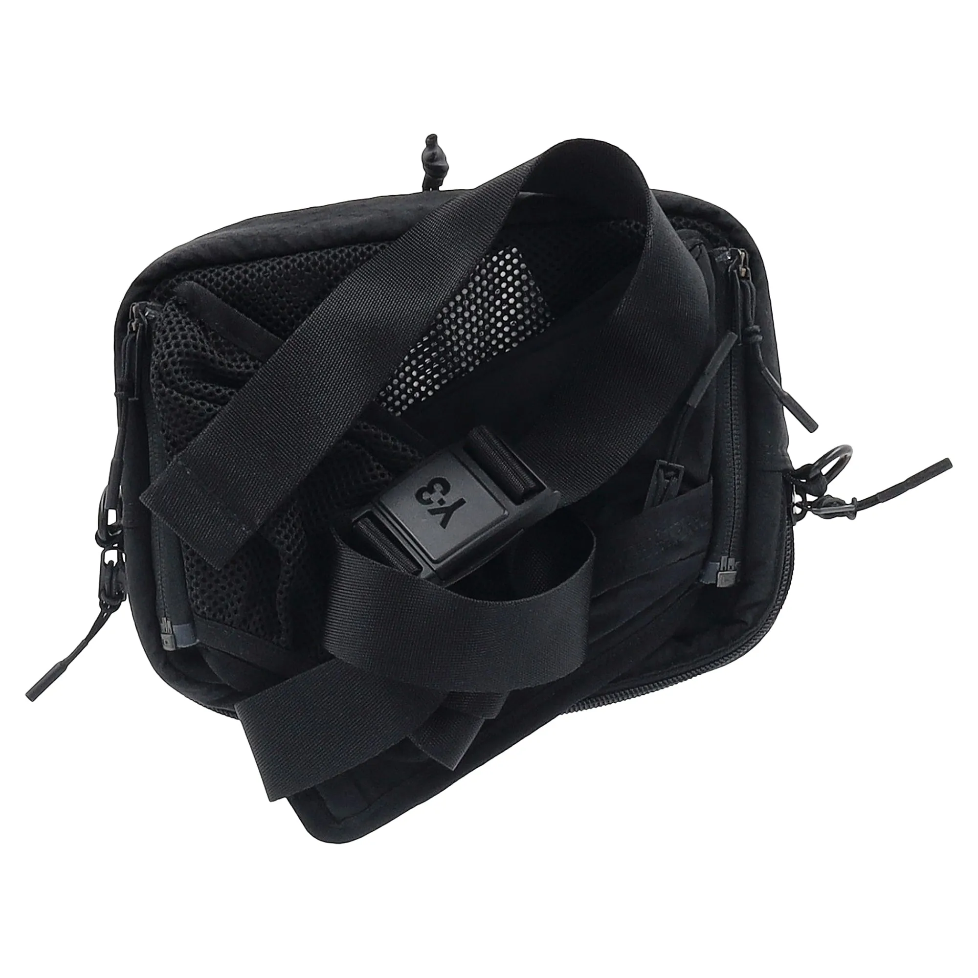 Y-3 Yohji Yamamoto Logo  3-Way Sling Bag in Black Nylon