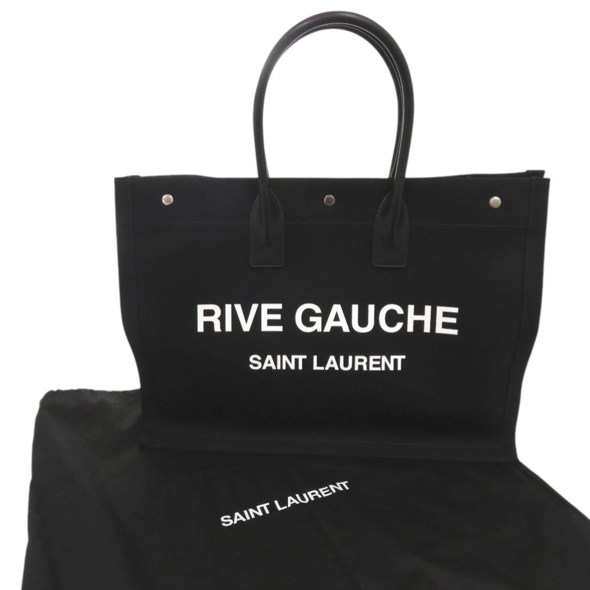 Yves Saint Laurent Canvas Leather Tote Bag (Pre-Owned)