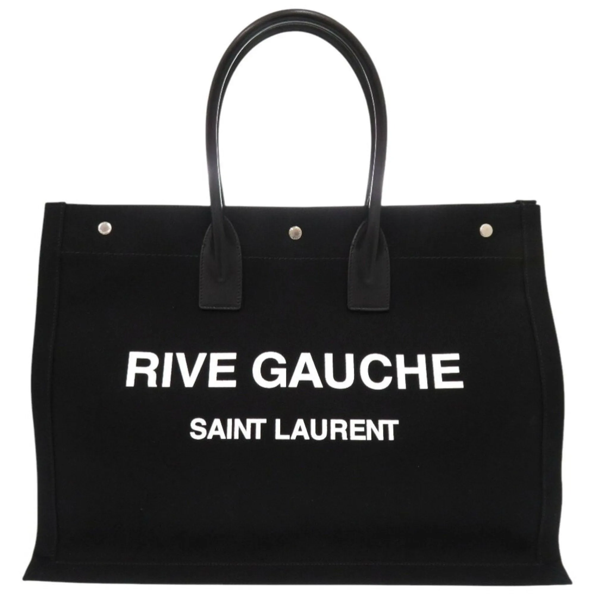 Yves Saint Laurent Canvas Leather Tote Bag (Pre-Owned)