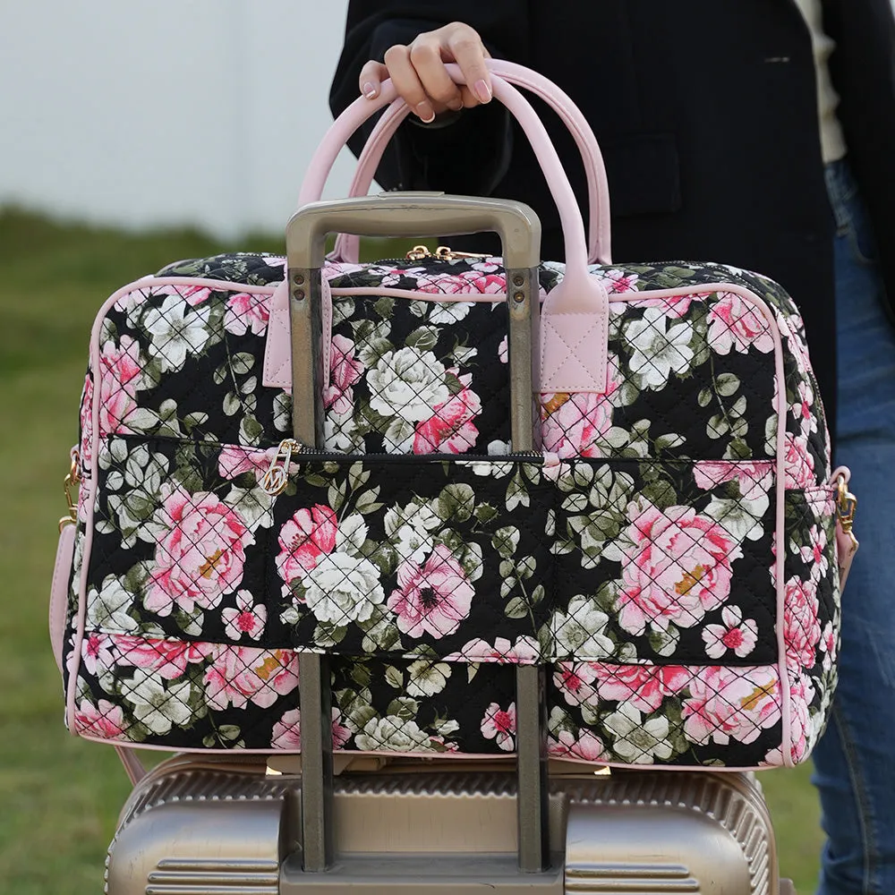 Zoe Quilted Cotton Women's Duffle and Crossbody Bag by Mia K