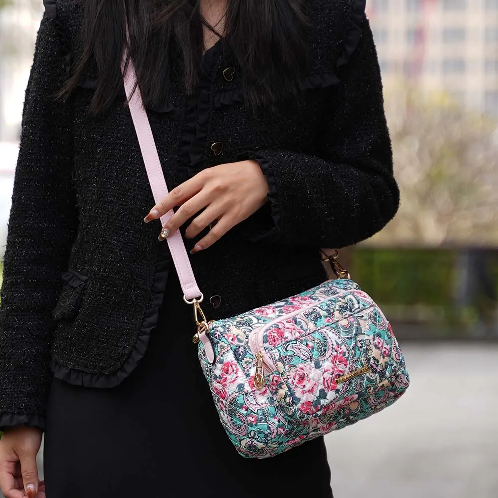 Zoe Quilted Cotton Women's Duffle and Crossbody Bag by Mia K