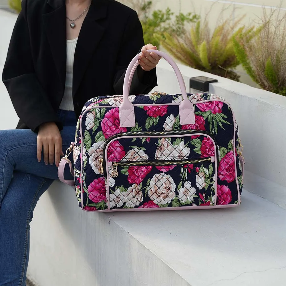 Zoe Quilted Cotton Women's Duffle and Crossbody Bag by Mia K