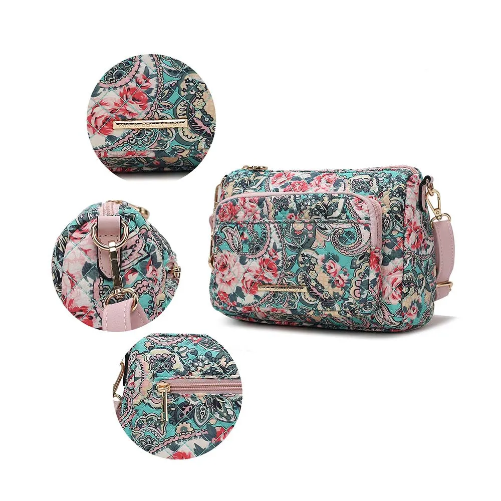 Zoe Quilted Cotton Women's Duffle and Crossbody Bag by Mia K