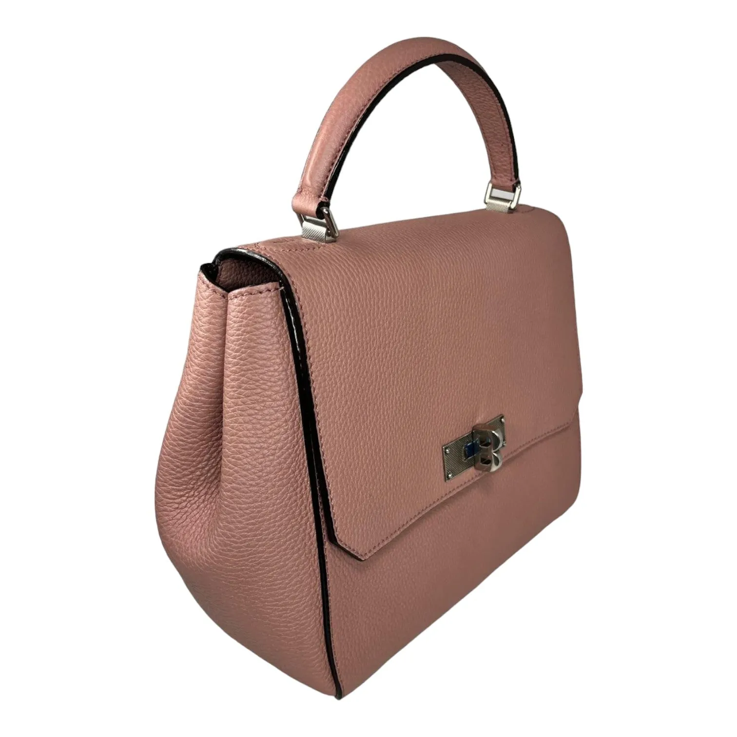 Bally 6203769 Rosehaze Calf Grained Turnlock Shoulder Bag