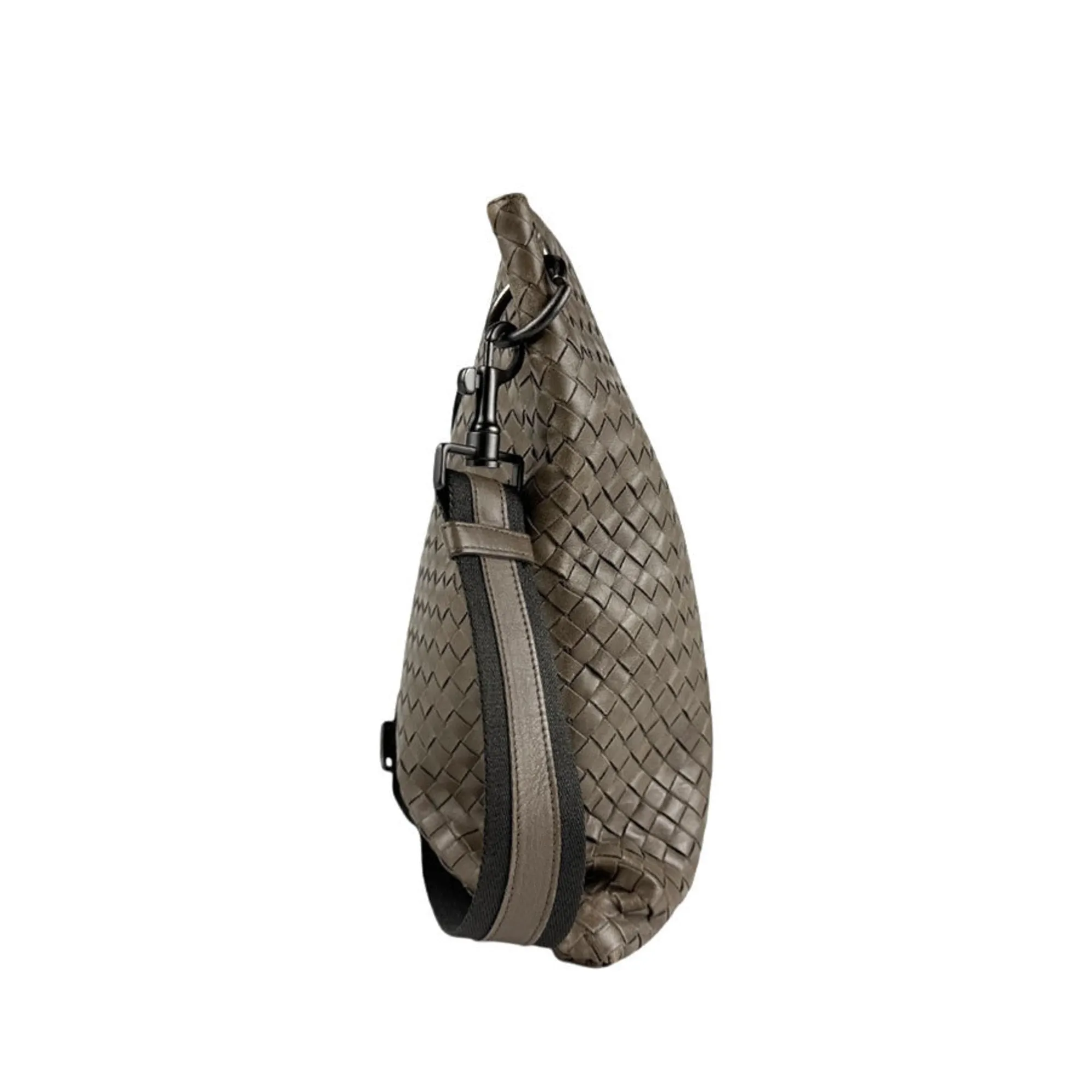 Bottega Veneta  Leather Canvas Shoulder Bag (Pre-Owned)