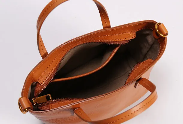 Brown Womens Leather Tote Purses Handbag Shoulder Bag for Women Leather Small Shopper Bag